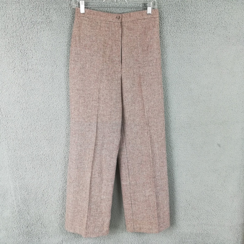 Vtg MJ Concepts Womens Pants Trouser Wool Blend Pink Multi Tweed High Rise 28